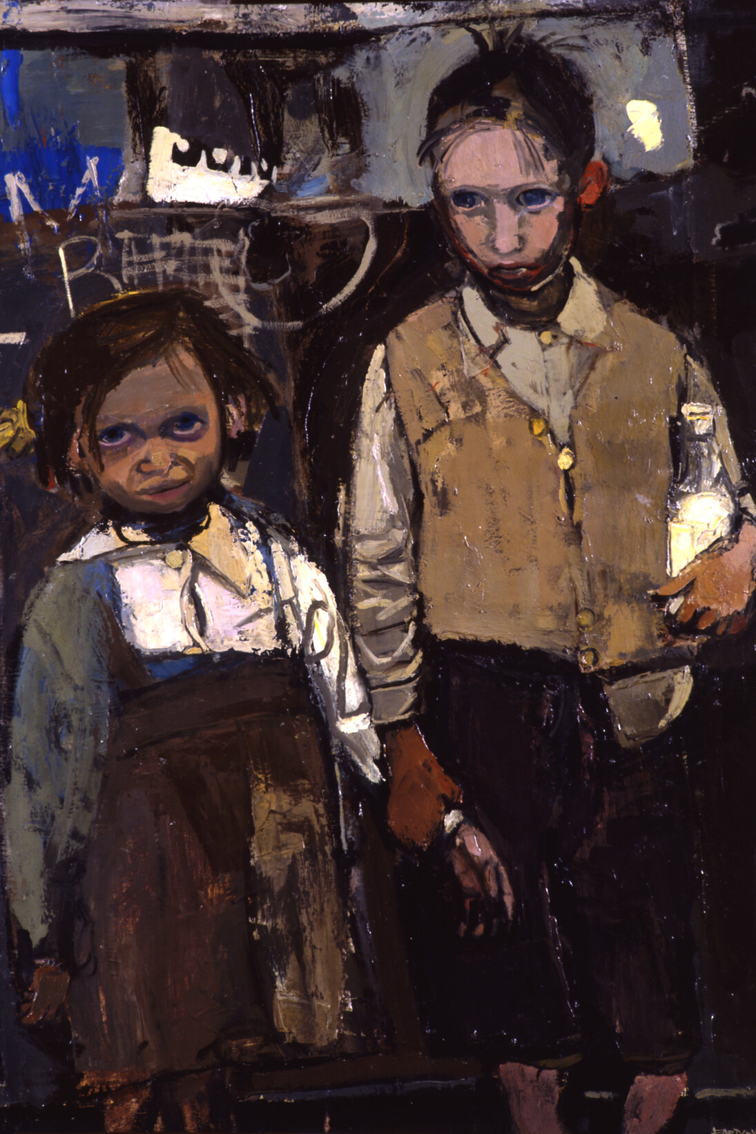 Joan Eardley, Brother and Sister, 1955, Oil on canvas, Aberdeen Art Gallery & Museums Collections, © Aberdeen Art Gallery & Museums Collections, © Estate of Joan Eardley. All Rights Reserved, DACS 2014

