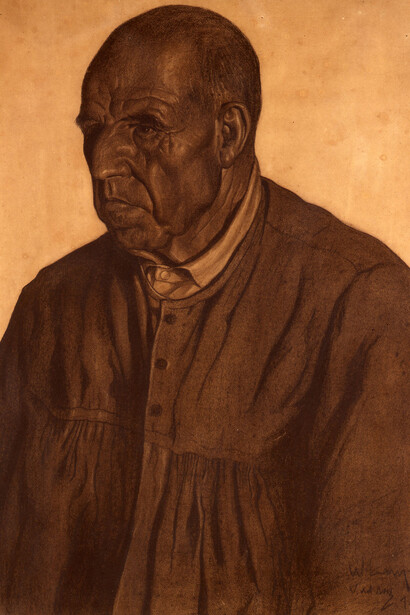 Wifredo Lam, Campesino, 1926, Mine de plomb sur papier bistre, 59 × 45 cm, Collection particulière, Paris, Photo : Archives SDO Wifredo Lam © Adagp, Paris 2015