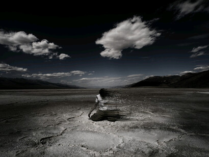 Tormenta de viento en el desierto