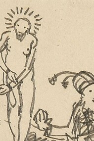 "Sin título (Ecce homo)", dibujo, Wilhelm Morgner, 1912