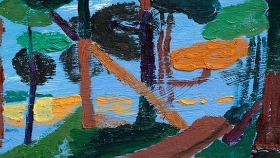 Tal R, Walk towards Hare Hill, 2013, Oil on cardboard, 25 x 18 cm, 9 7/8 x 7 1/8 in, Courtesy the Artist and Victoria Miro, London,
© Tal R