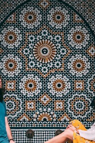 couple enjoying architecture at Dar Si Said Museum in Marrakesh