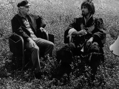 Mario Monicelli e Vittorio Gassman sul set dell'"L’armata Brancaleone"
