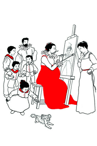 Illustration by Carlotta Passarini for "Io, Lavinia. The first painter", text by Paola Goretti