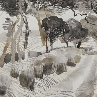 Eleri Mills, Travelling along the mountains track I (detail)