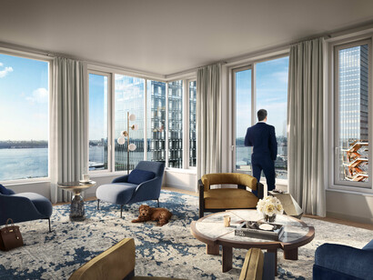 One Hudson Yards Living Room - Courtesy of Related