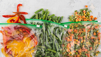 Sustainability in your kitchen by storing foods in reusable silicone bags, an eco-friendly alternative that promotes waste reduction and convenience
