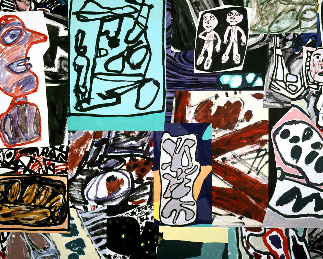 Jean Dubuffet, Les données de I'instant, September 8, 1977, acrylic on glued paper mounted on canvas (31 sections) 55-1/8" x 76-3/4" (140 cm x 195 cm).© ADAGP, Paris and DACS, London 2017