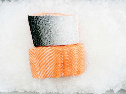 Sliced salmon fillet