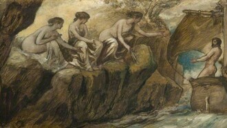 Edward Calvert (1799-1883) «Ulises y las sirenas». Óleo sobre lienzo, entre 1840 y 1880. Museo de Birmingham, Chamberlain Square, Inglaterra