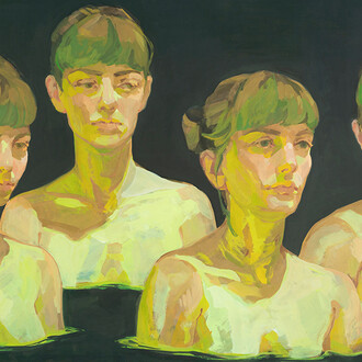 Rachel Gregor, Four bathers, 2024. Courtesy of Hashimoto Contemporary 