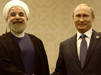 Hasan Rohaní, presidente de Irán, con Putin