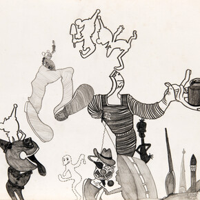 Susan Te Kahurangi King, Untitled, c. 1967, Graphite on paper, 9 x 10.25 inches (22.9 x 26 cm)