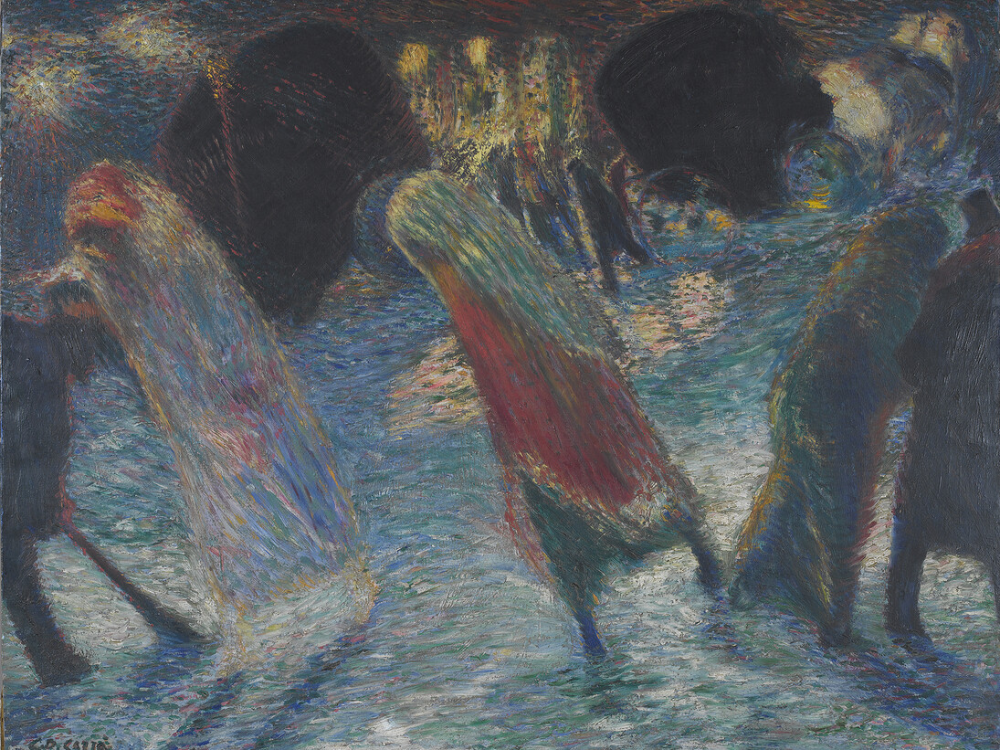 Carlo Carrà, Leaving the Theatre, 1910
