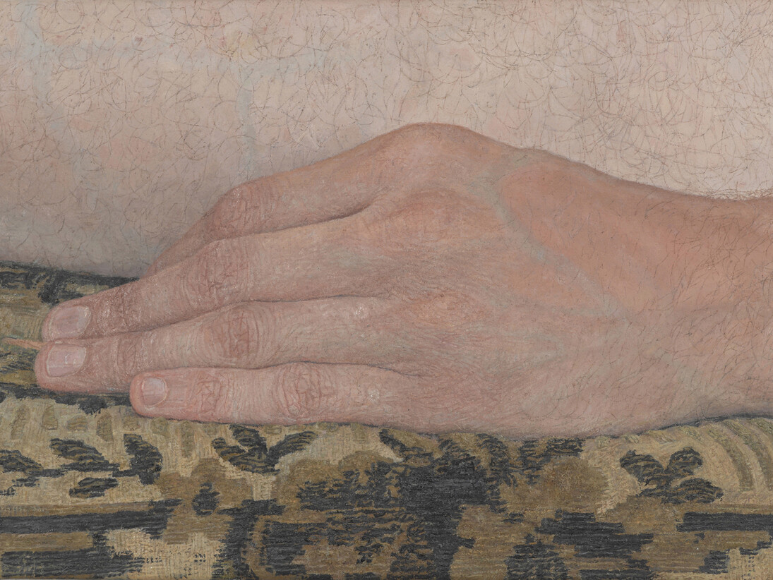 Ellen Altfest, The Hand, 2011, Oil on canvas, 6 1/4 x 8 5/8 in. (15.9 x 21.8 cm), Private Collection, Photo: Ben Westoby, Image courtesy White Cube © Ellen Altfest / White Cube