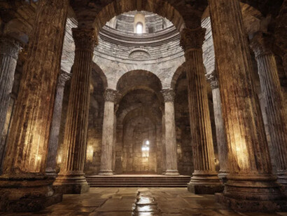 El Pantéon de Agripa. La reconstrucción adrianea transformó el diseño y el significado convirtiéndolo en una obra maestra
de la ingeniería romana, capaz de fusionar una planta rectangular con un espacio circular mediante un lenguaje innovador que desafiaba la arquitectura tradicional