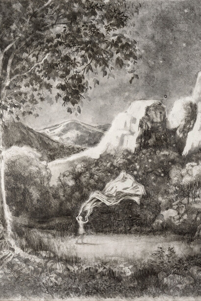 Eric Roux - Fontaine - Le cantique du quantique - Graphite on paper - 31.5’’ x 42.5’’ (80cm x107cm)