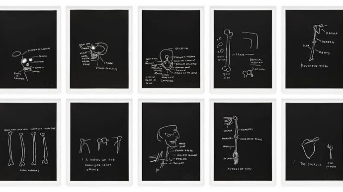 Jean-Michel Basquiat, Anatomy (detail), 1982. Courtesy of Krakow Witkin Gallery