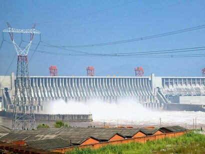 A hydropower plant is using water for the purpose of providing energy