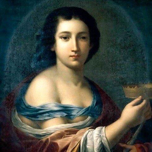 Giovanni Martinelli, "Giovane donna con corona (Melpomene)", XVII sec., collezione privata
