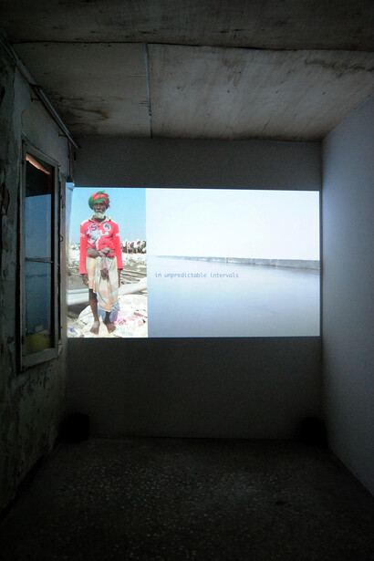 'Portable Nation' Maldives Pavilion, 55th International Art Exhibition La Biennale di Venezia 2013, Fondazione Gervasuti. Ursula Biemann, 'Deep Weather', video, 2013, photo Filippo Peretti