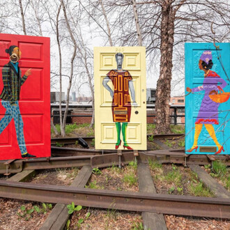 Lubaina Himid, Five Conversations, 2019. Part of En Plein Air. A High Line Commission. On view April 2019 – March 2020. Photo by Timothy Schenck