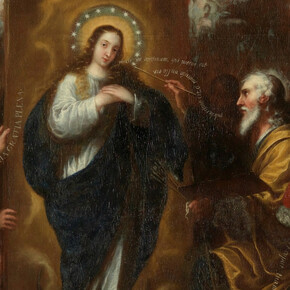 José García Hidalgo, Dios Padre retratando a la Inmaculada, hacia 1690. Cortesía del Museo Nacional del Prado