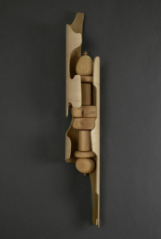 Jeremy Comins, Unfolded #3, 2013, Wood, 36” x 6” x 6”
