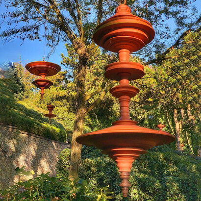 Sergey Katran, Until the Word is Gone, Installation at Les Jardins d'Etretat, Normandy, 2018. Courtesy Richard Bloom 
