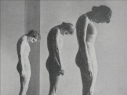 Agnieszka Polka, Correction Exercises, 2008. Still da video in bianco e nero 8’02’’