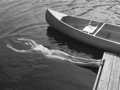Trudie Floating, Ausable Lake, 2001 © Ben Larrabee