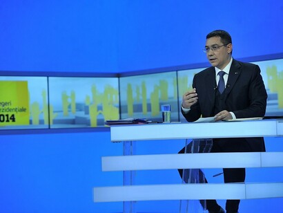 Victor Ponta participating in the Realitatea TV debate