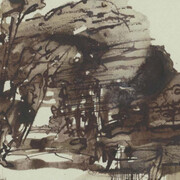 Horst Janssen (1929–1995), Landschaft in Holstein – Hommage à Claude Lorrain, 4. August 1972