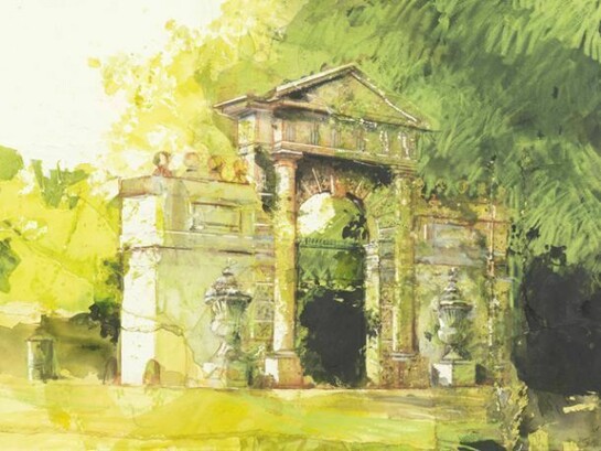 David Tress, Inigo Jones at Chiswick, 2012,
Mixed media/paper, 59 x 80 cm