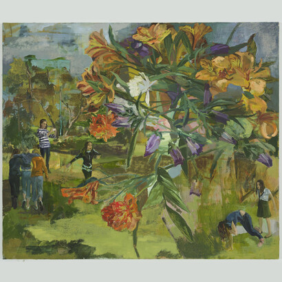 Vera Iliatova, Separate Ways, 2015, oil on canvas, 36 x 42 inches