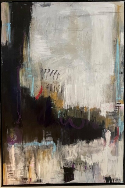 Rachel Marie, Limits (detail), 2024, acrylic and oil pastel crayons, 36 x 24 in. Courtesy of the artist and bG Gallery
