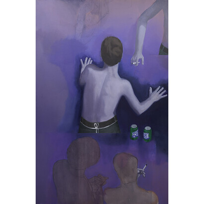 Thomas Eggerer, Lavender Ozone, 2015, oil on canvas, 188 x 121.9 cm - 74 x 48 inches © Thomas Eggerer, Courtesy Maureen Paley, London
