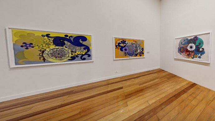Beatriz Milhazes : estampes de la collection de la Pinacothèque de São Paulo, vue de l'exposition. Avec l'aimable autorisation de la Pinacoteca