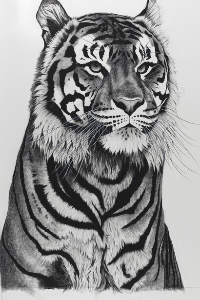Large Jae Jae, charcoal on paper, 135x50cm