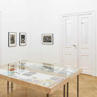 Sarah Schumann, Collages and paintings from 1954 to 1982, exhibition view. Courtesy of Meyer Riegger