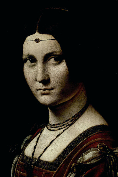 «La belle ferronière» (detalle), óleo sobre tabla, 1490-1495