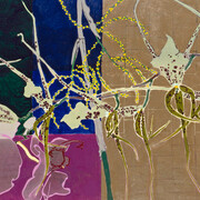 Robert Kushner, Two orchids one palm (detail), 1997. Courtesy of McClain Gallery