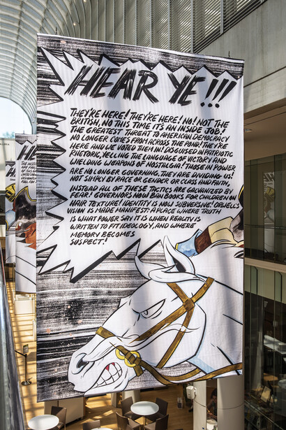 Mark Thomas Gibson, The Banner project, exhibition view. Courtesy of Museum of Fine Arts Boston