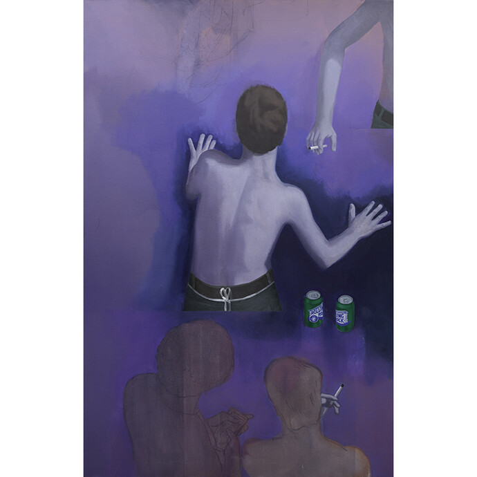 Thomas Eggerer, Lavender Ozone, 2015, oil on canvas, 188 x 121.9 cm - 74 x 48 inches © Thomas Eggerer, Courtesy Maureen Paley, London
