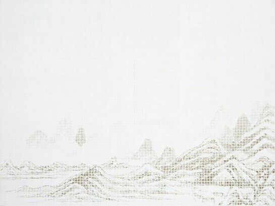 Jun Jun Hu, Mountain – Grain Budding, 2012, Oil on linen, 60 x 79 inches; 153 x 200 cm