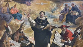 Francisco de Zurbarán; Apoteosis de Santo Tomás de Aquino, Museo de Bellas Artes de Sevilla, España (detalle)