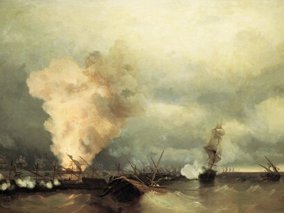 Iván Aivazovski. Batalla naval cerca de Vyborg