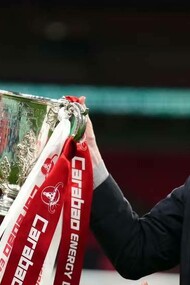 Erik ten Hag lifting his first trophy as Manchester United boss