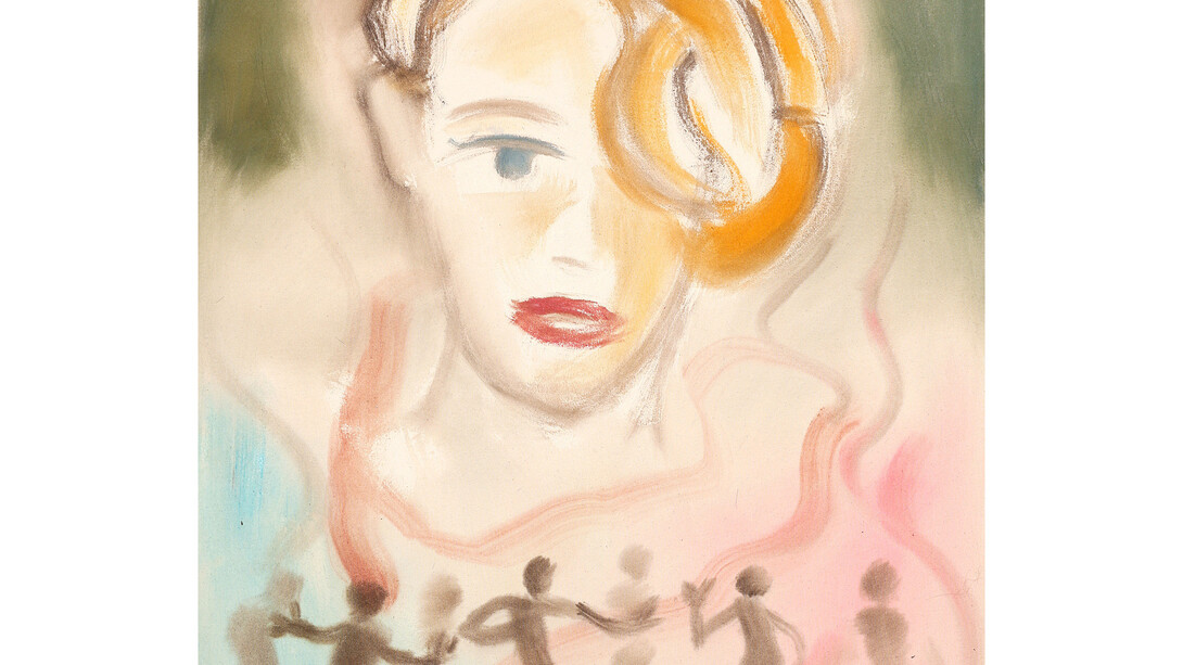 Sophie von Hellermann, Catherine, 2015, pigment and acrylic emulsion on canvas, 118 x 105 cm, 46 1/2 x 41 3/8 ins, courtesy Vilma Gold, London
