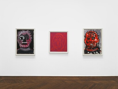 A.R. Penck, The temple of many faces, exhibition view. Courtesy of Michael Werner Gallery